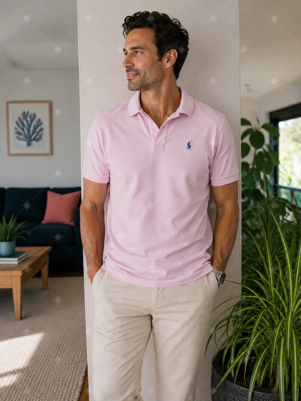 Polo by Ralph Lauren Men’s Pink Polo Shirt Size Large Classic Fit Cotton